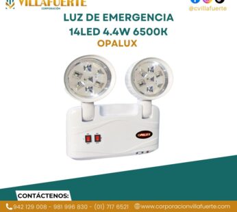 LUZ DE EMERGENCIA 14LED 4.4W 6500K SLIM OPALUX