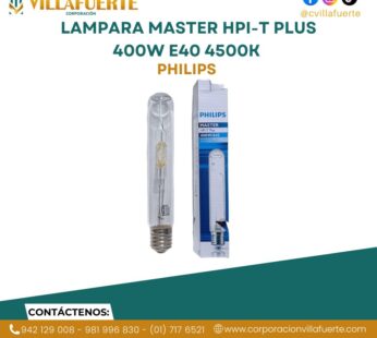 LAMPARA MASTER HPI-T PLUS 400W E40 4500K PHILIPS