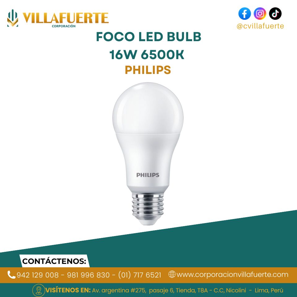 FOCO LED BULB 16W 6500K 220-240V E27 ECOHOME PHILIPS