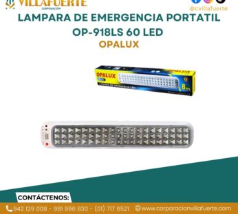 LAMPARA DE EMERGENCIA PORTATIL OP-918LS 60 LED OPALUX