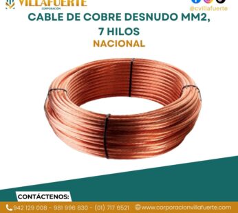 CABLE DE COBRE DESNUDO MM2, 7 HILOS