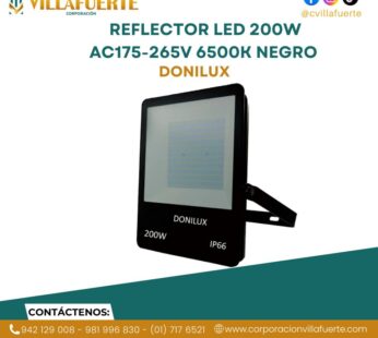 REFLECTOR LED 200W 6500K NEGRO DONILUX