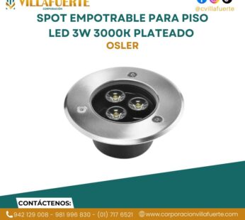 SPOT EMPOTRABLE PARA PISO LED 3W 3000K PLATEADO OSLER