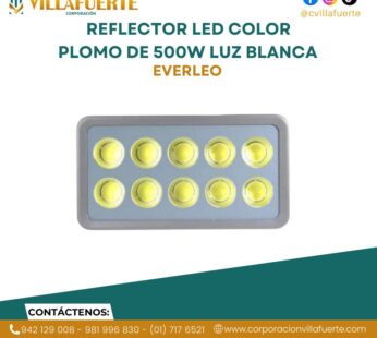 REFLECTOR LED COLOR PLOMO DE 500W LUZ BLANCA IP65 170–270V EVERLEO