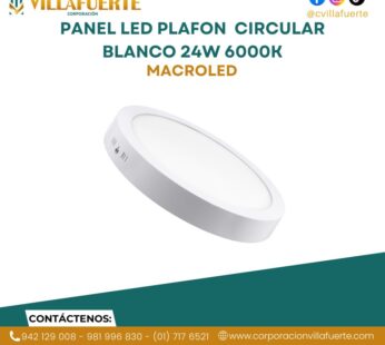 PANEL LED PLAFON CIRCULAR BLANCO 24W 6000K MACROLED